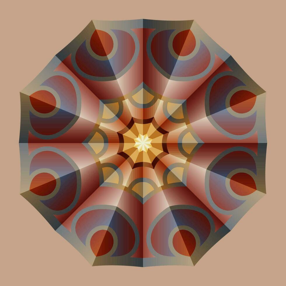 detta är en polygonal mönster. detta är en brun geometrisk mandala. asiatisk blommig mönster. vektor