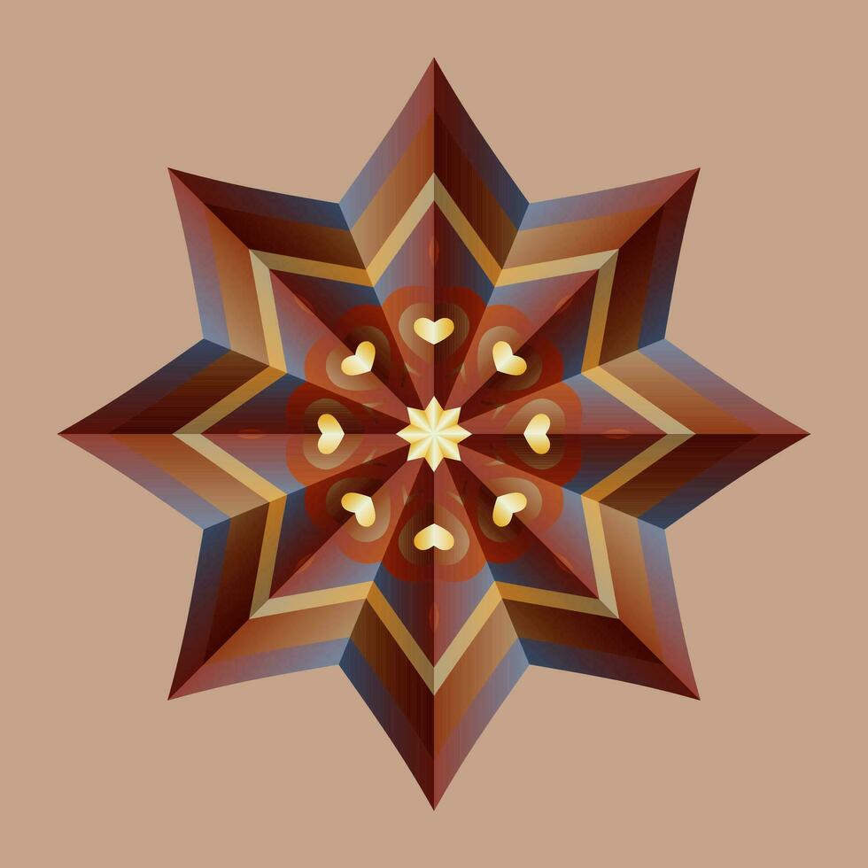 diese ist ein polygonal Muster. diese ist ein braun geometrisch Mandala. asiatisch Blumen- Muster. vektor