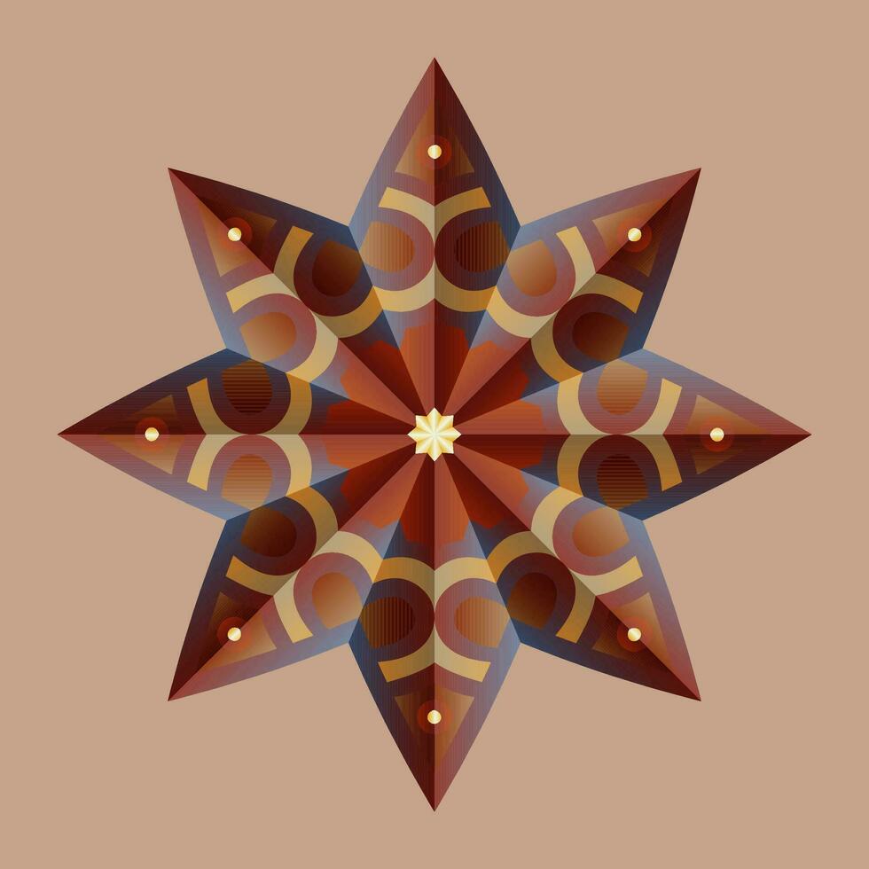 diese ist ein polygonal Muster. diese ist ein braun geometrisch Mandala. asiatisch Blumen- Muster. vektor