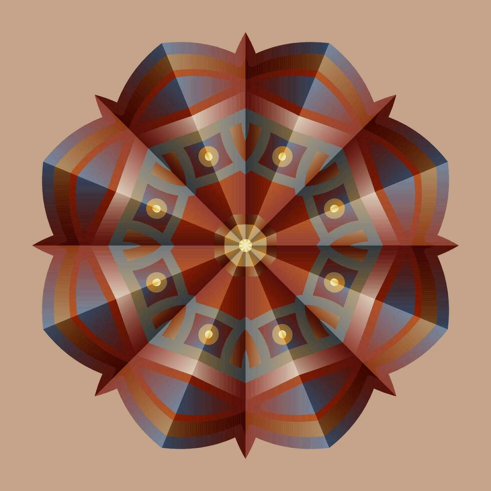 diese ist ein polygonal Muster. diese ist ein braun geometrisch Mandala. asiatisch Blumen- Muster. vektor