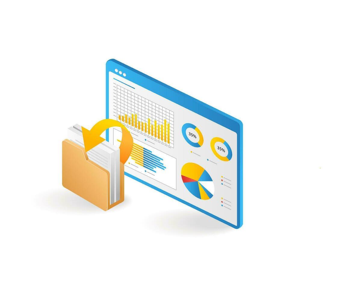 Instrumententafel Analytiker Mappe Daten Performance vektor