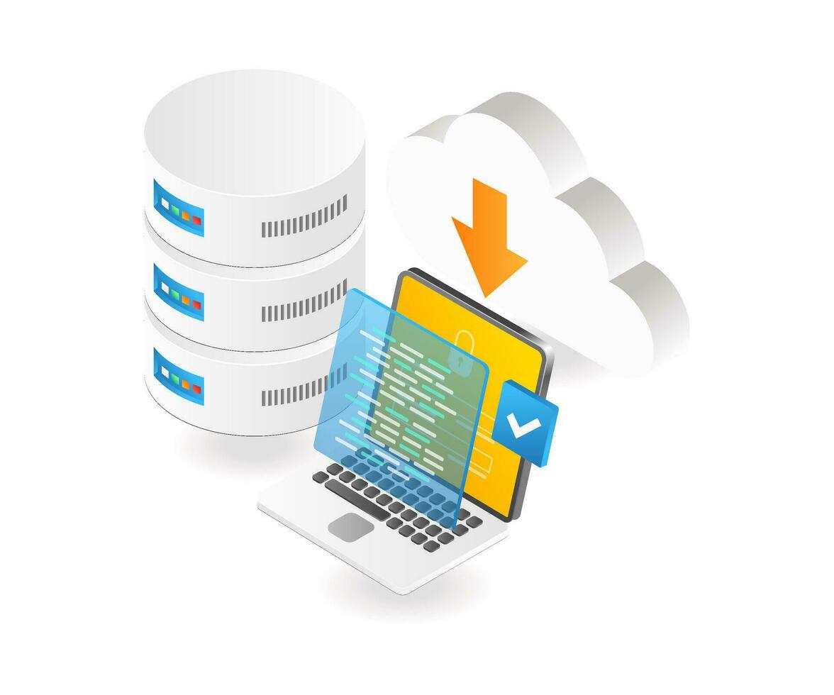 Datenbank Server Wolke Sicherheit Programmierung Sprache vektor