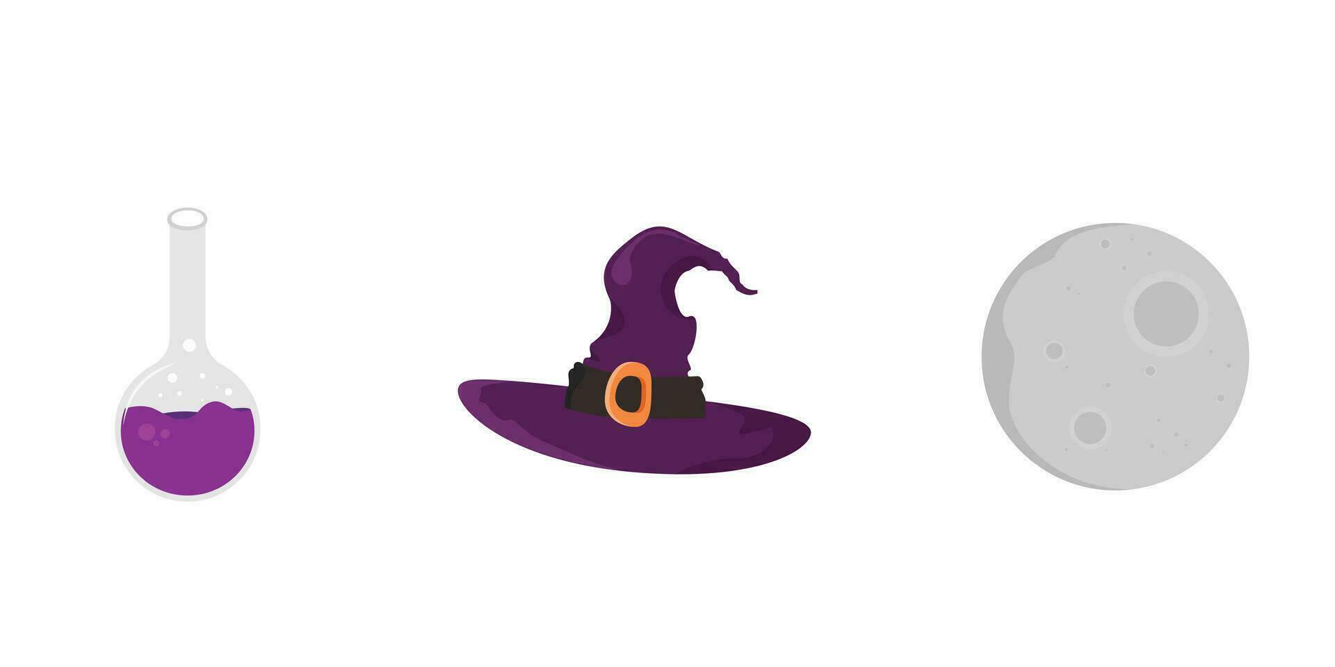 Halloween Symbole einstellen Sammlung auf Weiß Hintergrund Halloween Vektor Illustration