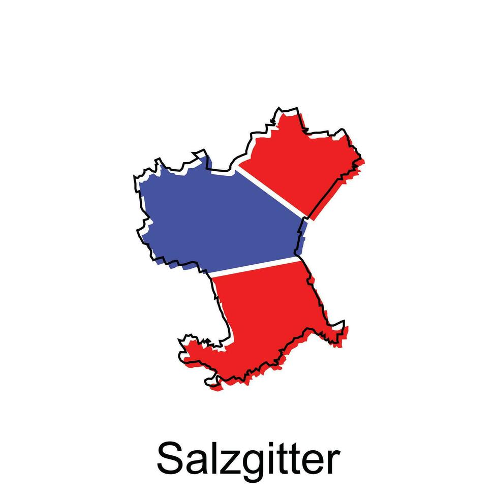 salzgitter stad Karta illustration. förenklad Karta av Tyskland Land vektor design mall