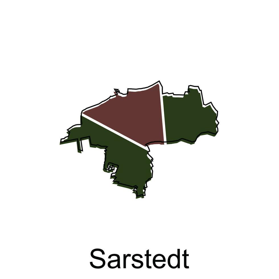 sarstedt stad Karta illustration. förenklad Karta av Tyskland Land vektor design mall