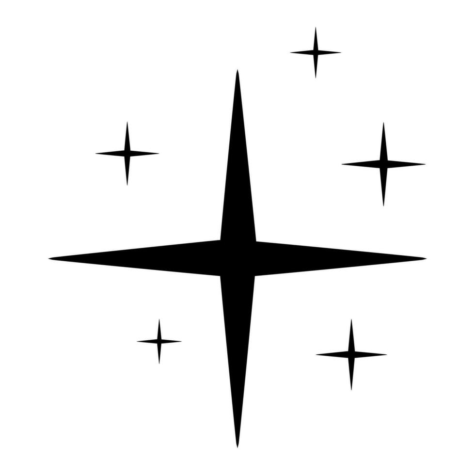 blinkande stjärnor. glans ikon, rena stjärna ikon. isolerat på vit bakgrund. vektor illustration