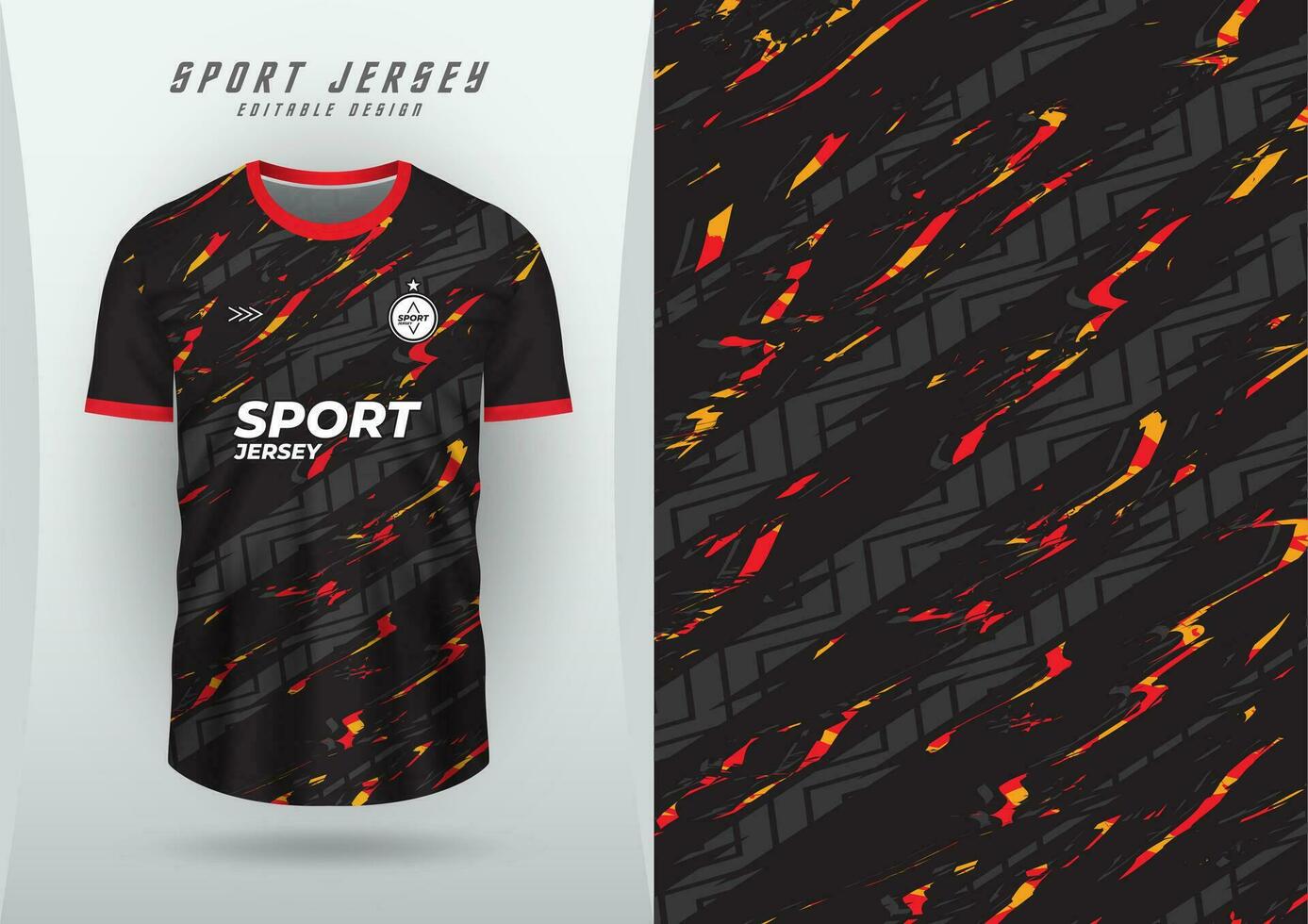 Hintergrund zum Sport Jersey, Fußball Jersey, Laufen Jersey, Rennen Jersey, Muster, Zickzack- Streifen, schwarz und rot Gelb vektor