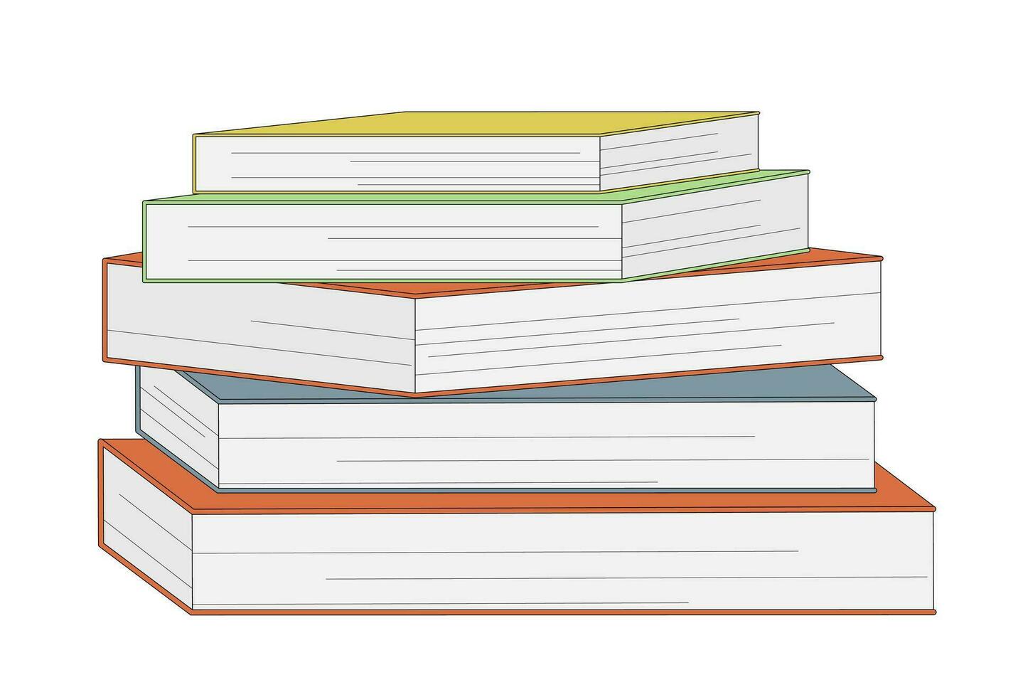 stack av böcker isolerat på en vit bakgrund. tillbaka till skola. utbildning vektor illustration.