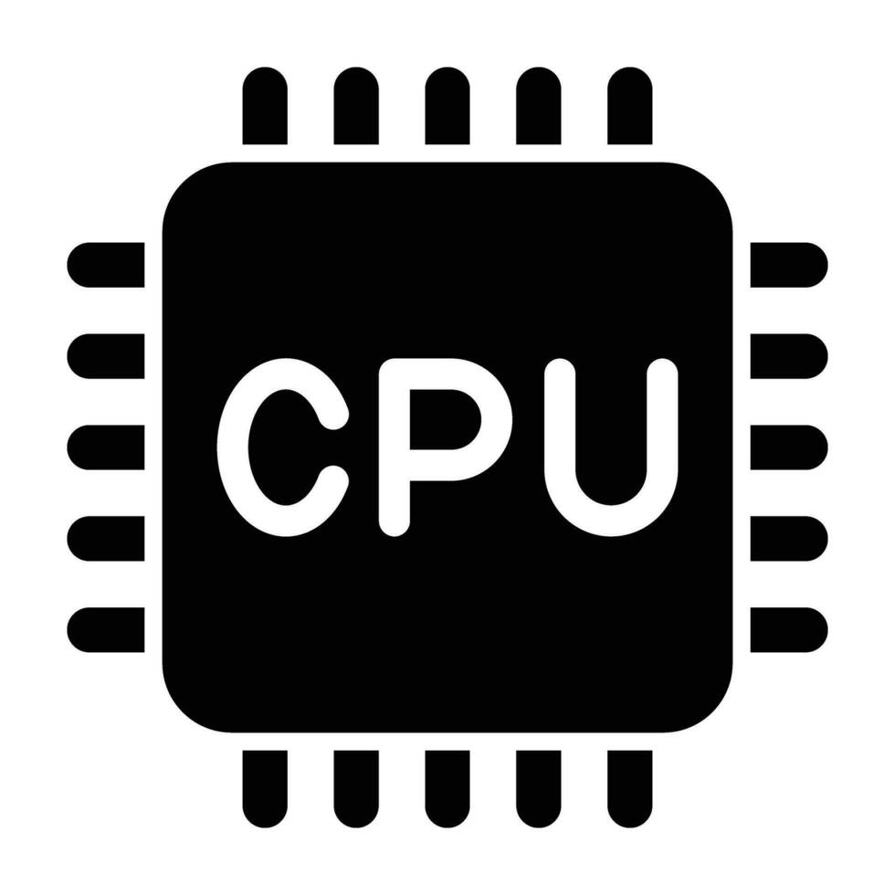 cpu vektor glyf ikon för personlig och kommersiell använda sig av.
