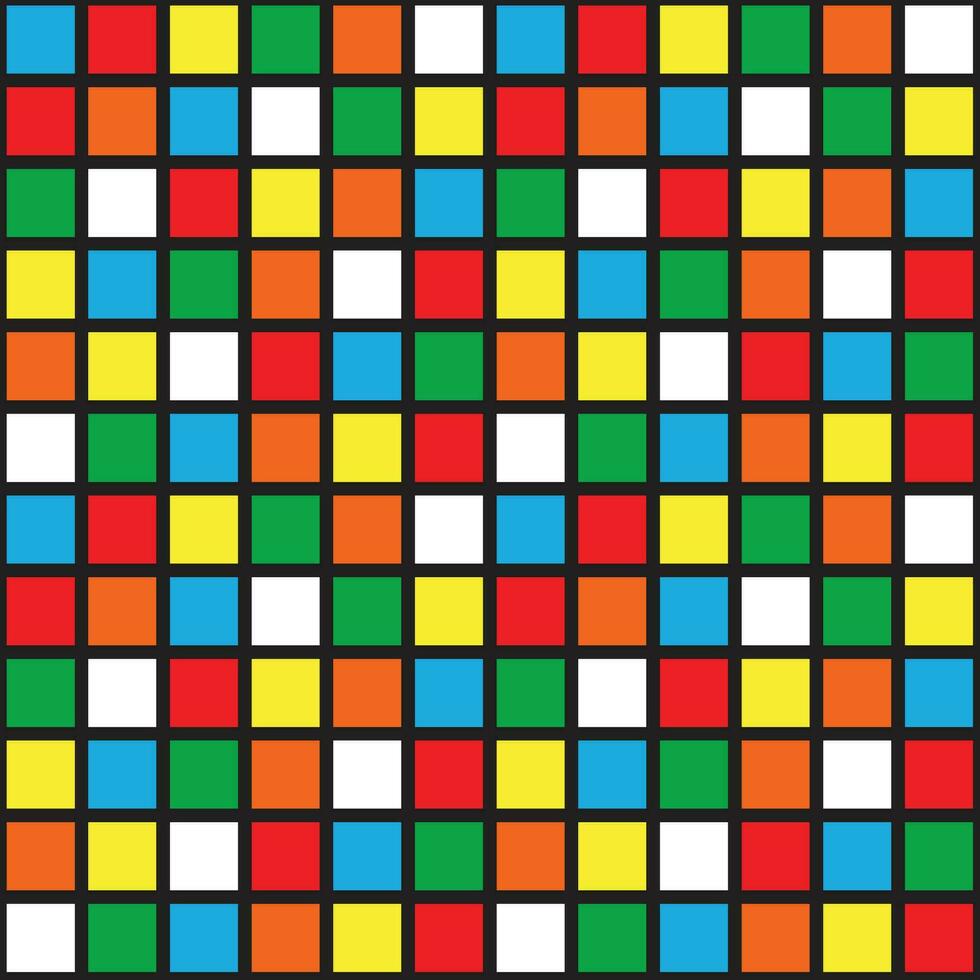 ungelöst bunt Rubiks nahtlos Muster vektor