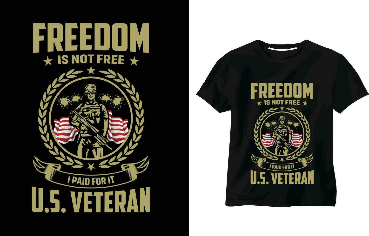 frihet är inte fri jag betald för den t-shirt, frihet t-shirt design, oberoende dag årgång t-shirt, pistol, Örn, 4:e juli, oss flagga, armé, väpnad, försvarare, patriotisk, soldat, veteran- t-shirt design vektor