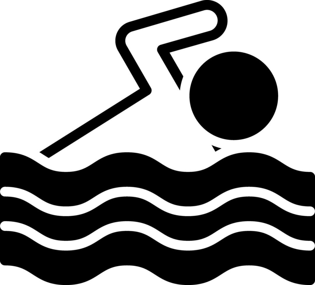 solide Symbol zum schwimmen vektor