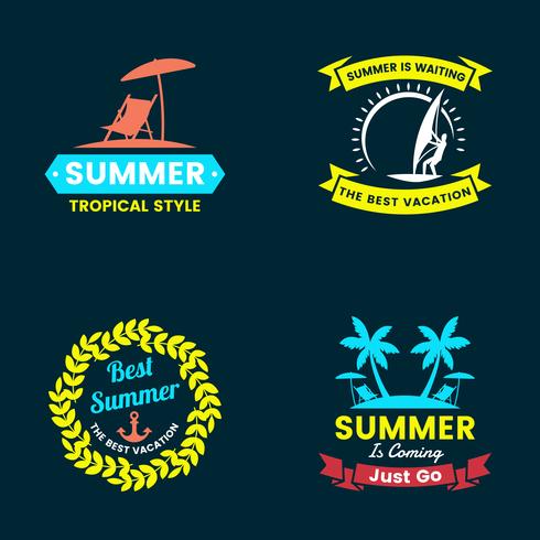 Sommer-Retro- Vektor-Logo für Fahne vektor