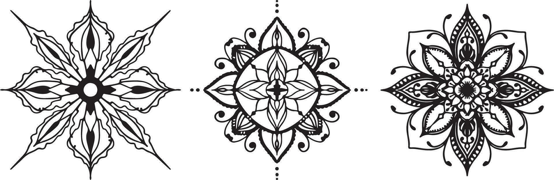 Mandala Vektor Grafik. dekorativ Kreis Ornament im ethnisch orientalisch Stil. Vektor abstrakt Mandala Muster. Yoga Logos. dekorativ runden Ornamente.