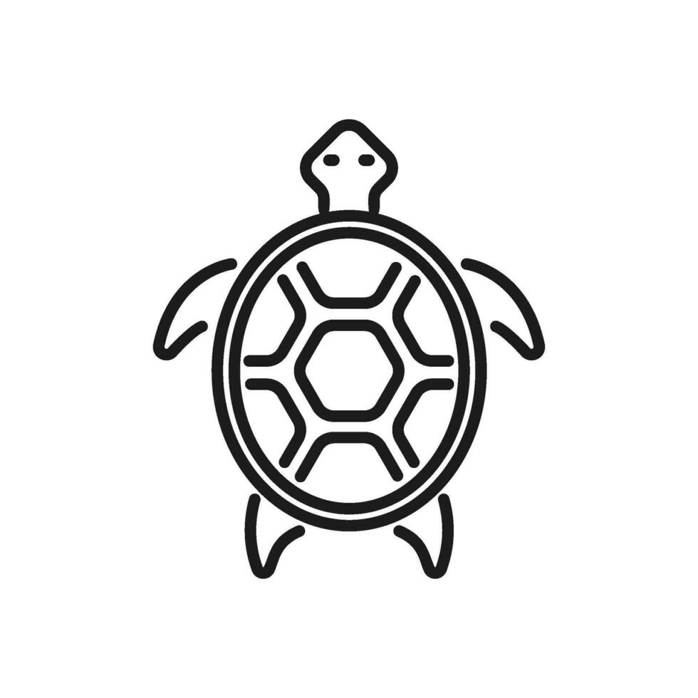 sköldpadda ikon vektor i linje stil
