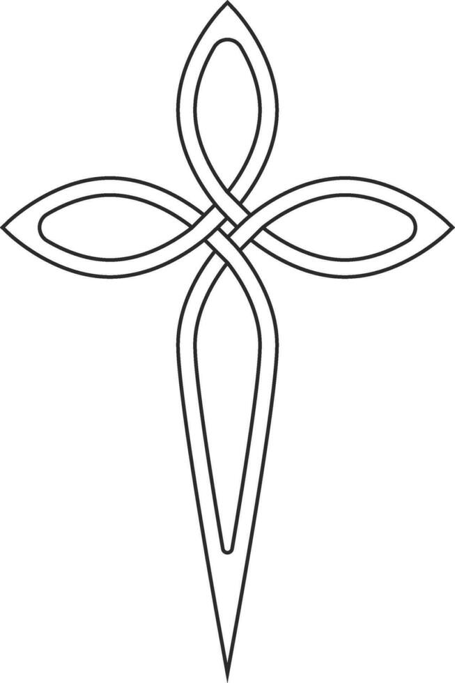 Symbol Vertrauen Christian Kirche Kreuz anmutig Konturen vektor