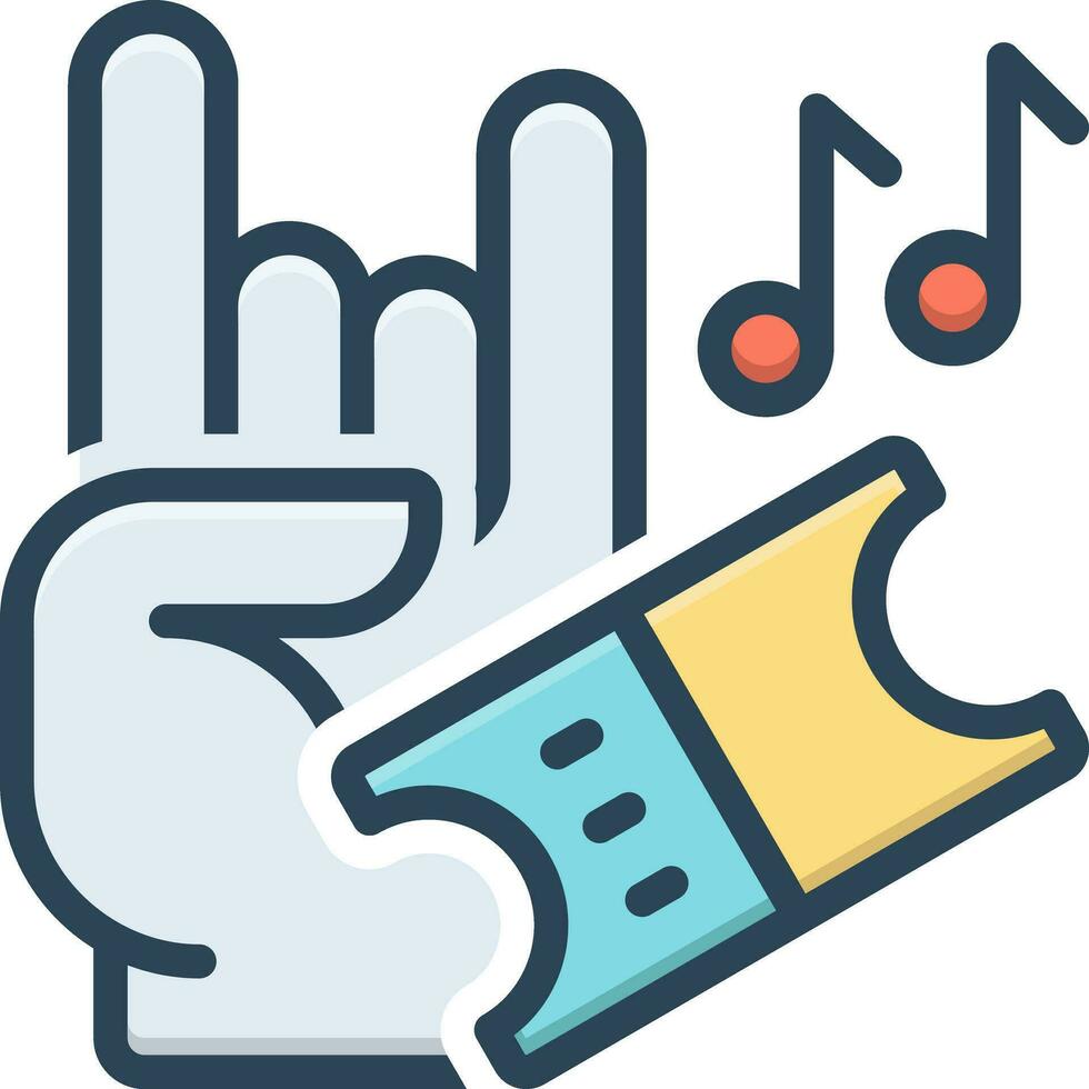 Färg ikon för konsert vektor