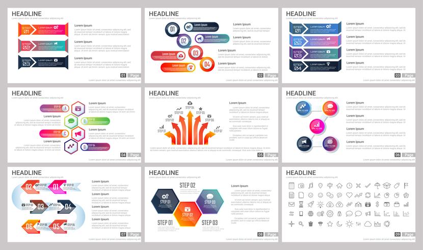 Moderne Elemente von Infografiken für Präsentationsvorlagen vektor