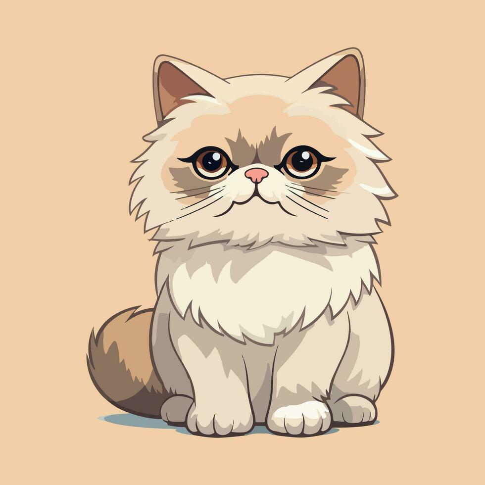 Illustration von süß Katze kawaii Chibi Stil Karikatur Zeichen Vektor isoliert