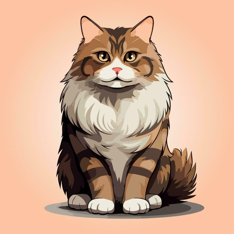 sibirisk katt vektor illustration