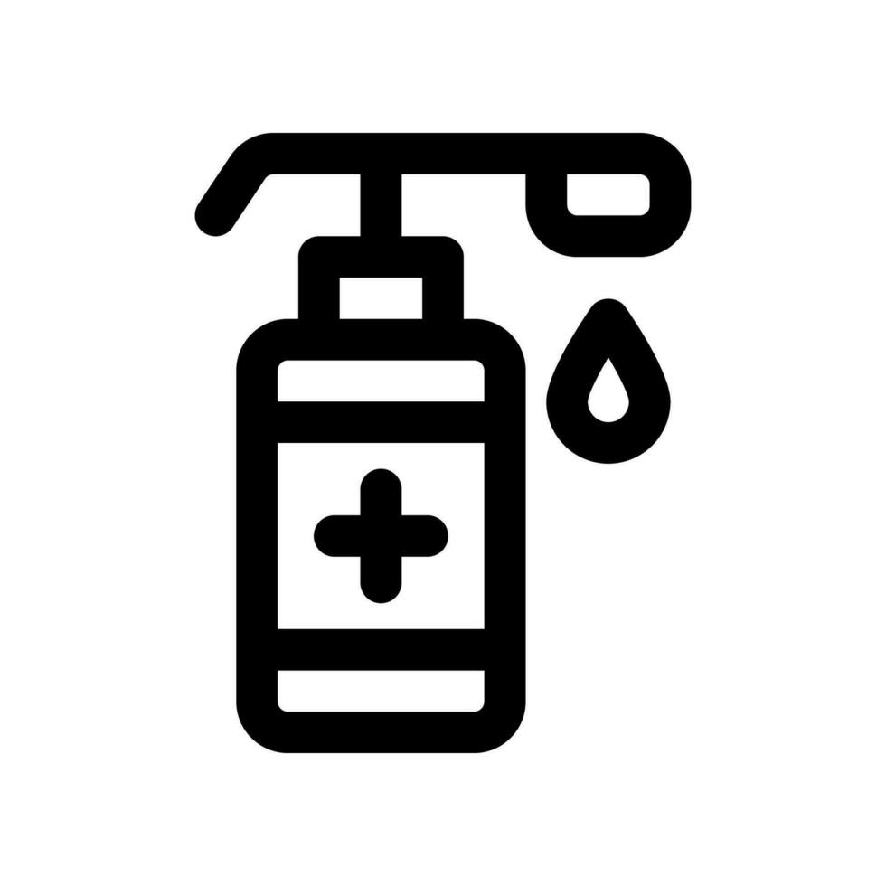 Hand Desinfektionsmittel Linie Symbol. Vektor Symbol zum Ihre Webseite, Handy, Mobiltelefon, Präsentation, und Logo Design.