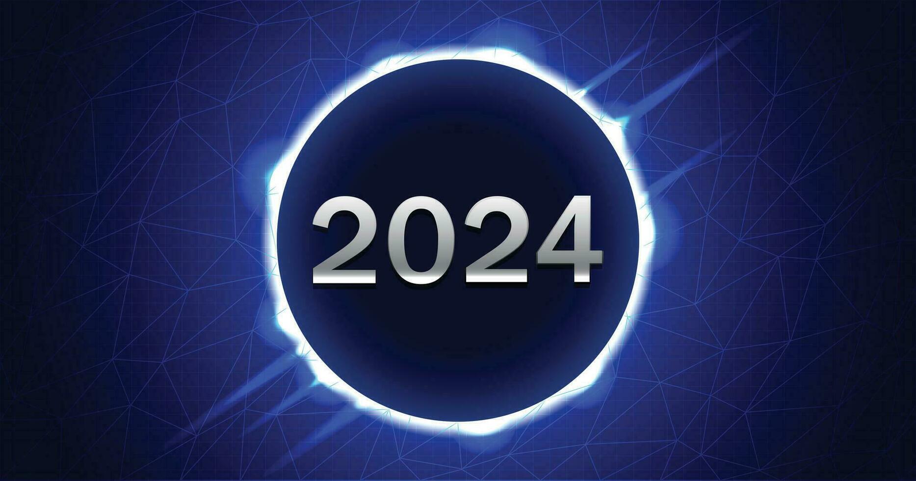 Neu Jahr 2024 Technologie Hintergrund. vektor