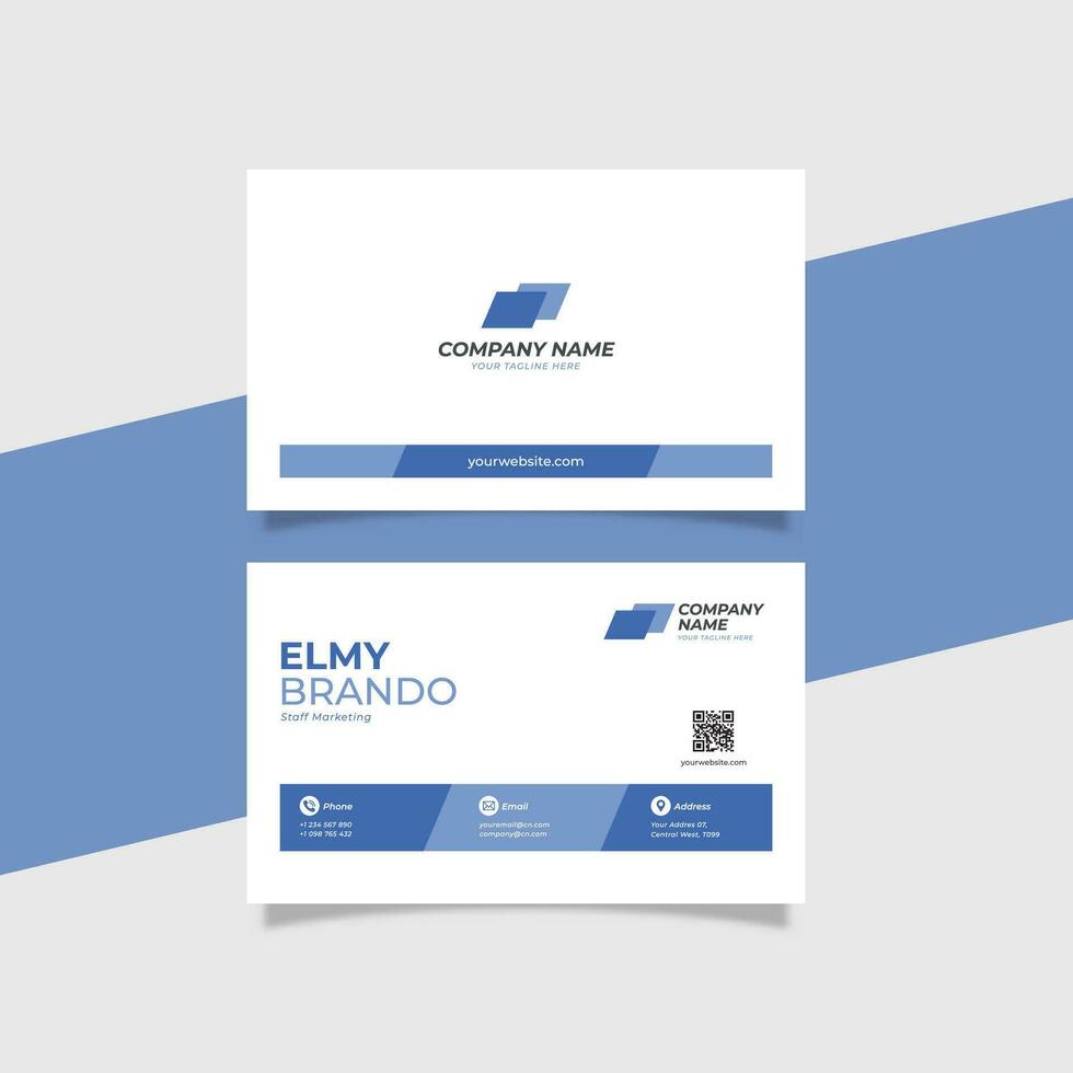 modern korporativ Identität Geschäft Karte Vorlage mit Logo Platzierung sauber Blau Farbe vektor