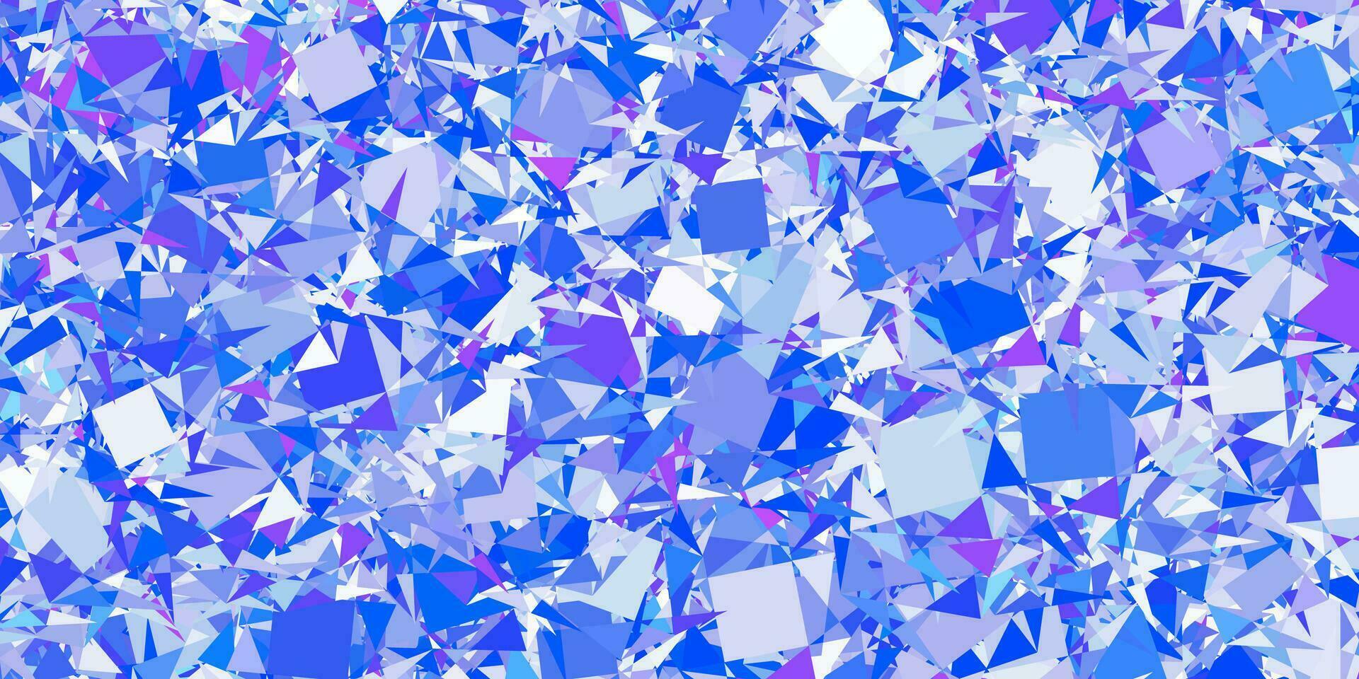 hellrosa, blauer Vektorhintergrund mit Dreiecken, Linien. vektor
