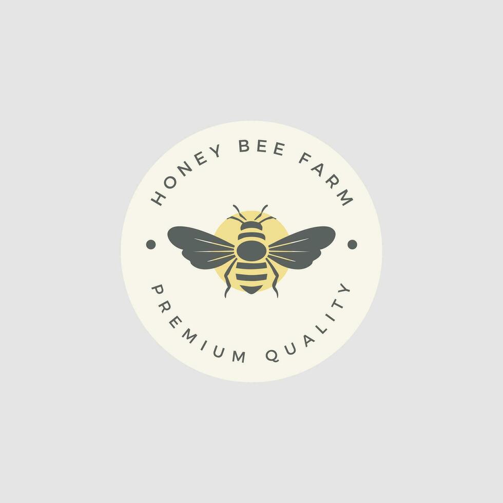 Jahrgang Honig Biene Tiere Logo Vorlage Illustration Vektor