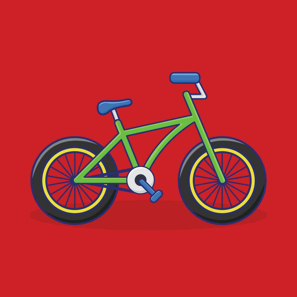 grön cykel tecknad serie vektor