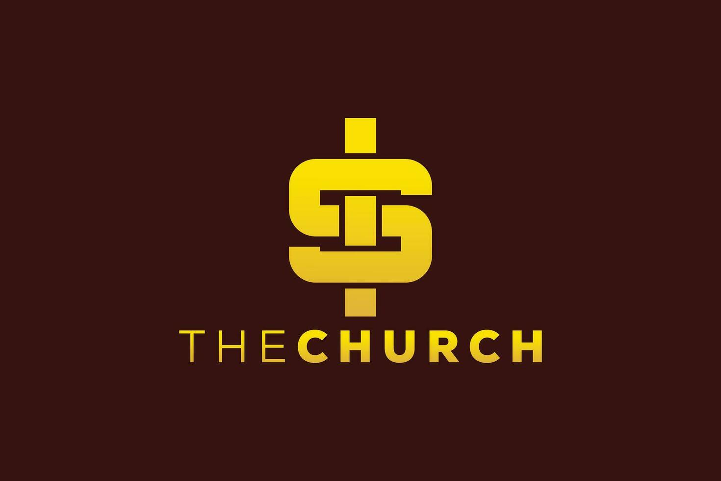 modisch und Fachmann Brief s Kirche Zeichen Christian und friedlich Vektor Logo Design Vorlage