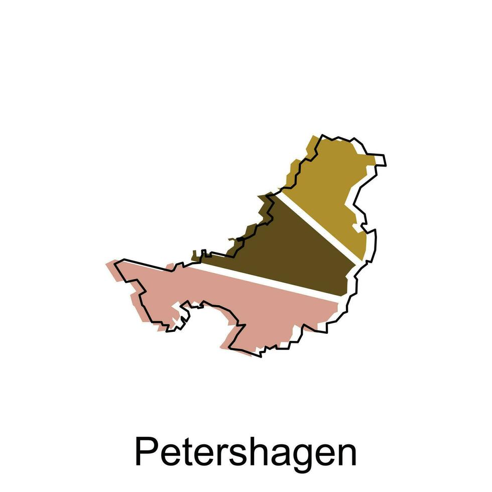 Petershagen Stadt Karte Illustration. vereinfacht Karte von Deutschland Land Vektor Design Vorlage