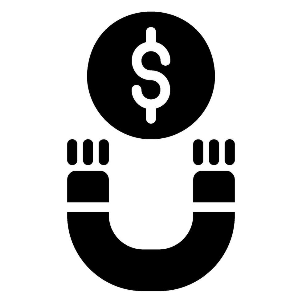 Geld Magnet Glyphe Symbol vektor