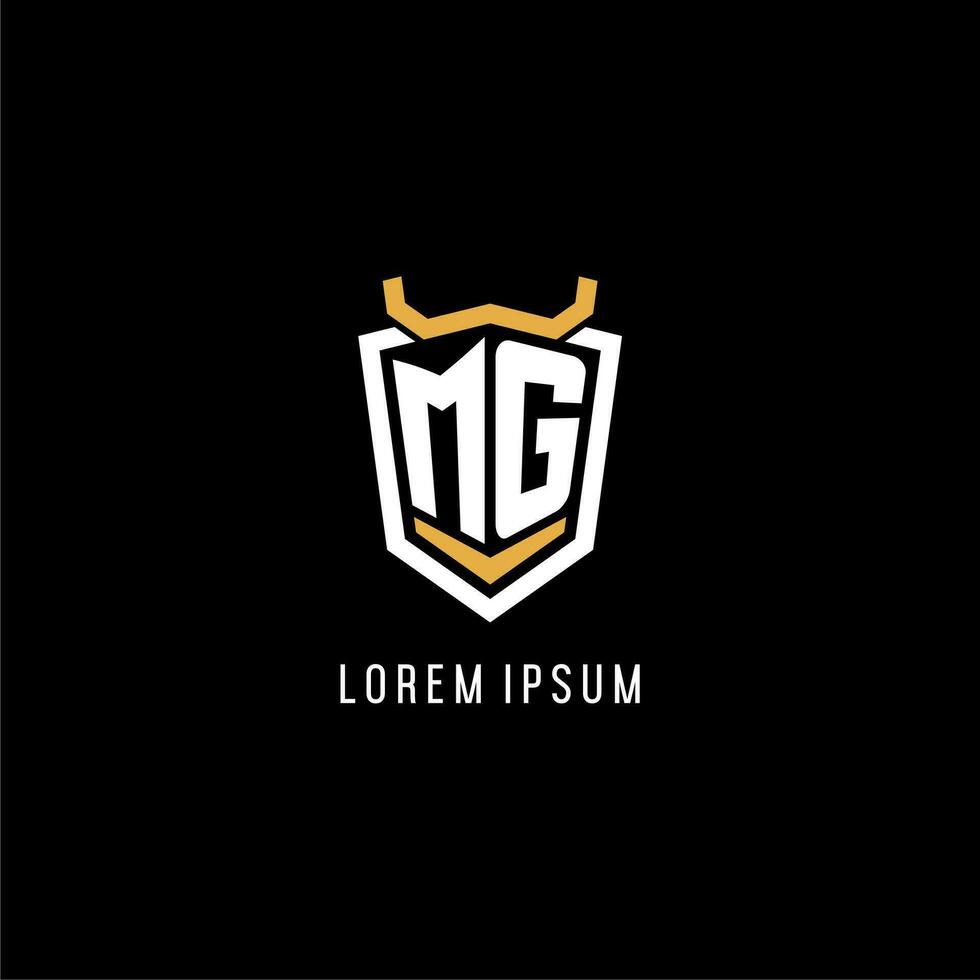 första mg geometrisk skydda esport logotyp monogram design stil vektor