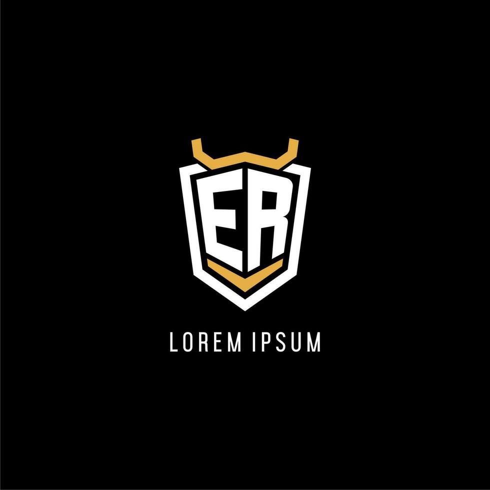 första er geometrisk skydda esport logotyp monogram design stil vektor