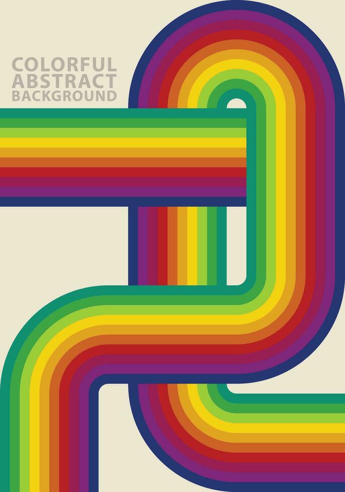 abstrakt Muster Regenbogen Streifen. bunt Hintergrund retro Stil Töne. Vorlage Design zum Veröffentlichung, Abdeckung, Poster, Karte, Flyer, Broschüre, Banner, Mauer. Vektor Illustration.