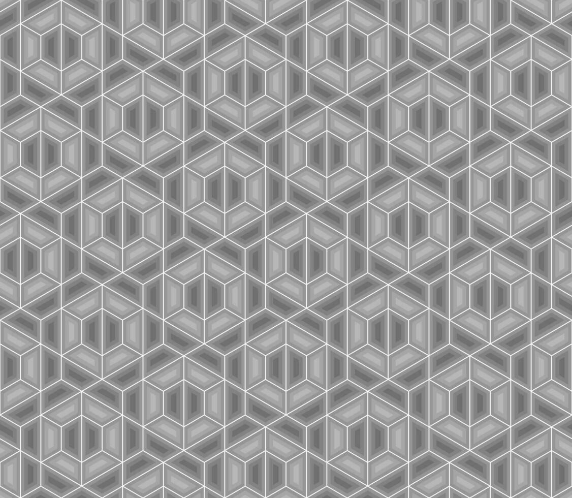 nahtlos abstrakt Hintergrund Muster. Hexagon gestalten grau Gradient, Weiß Linien. Farbe Trend von 2021. texturiert Design zum Stoff, Fliese, Abdeckung, Poster, Textil, Flyer, Mauer. Vektor Illustration.