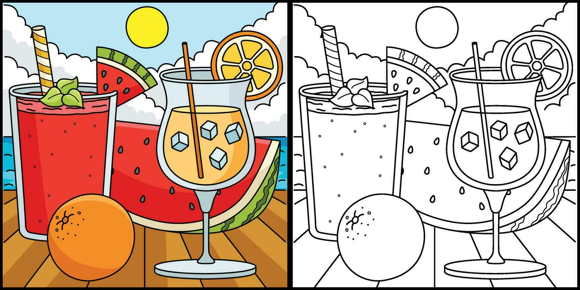 Obst Shake und Cocktail Sommer- Illustration vektor