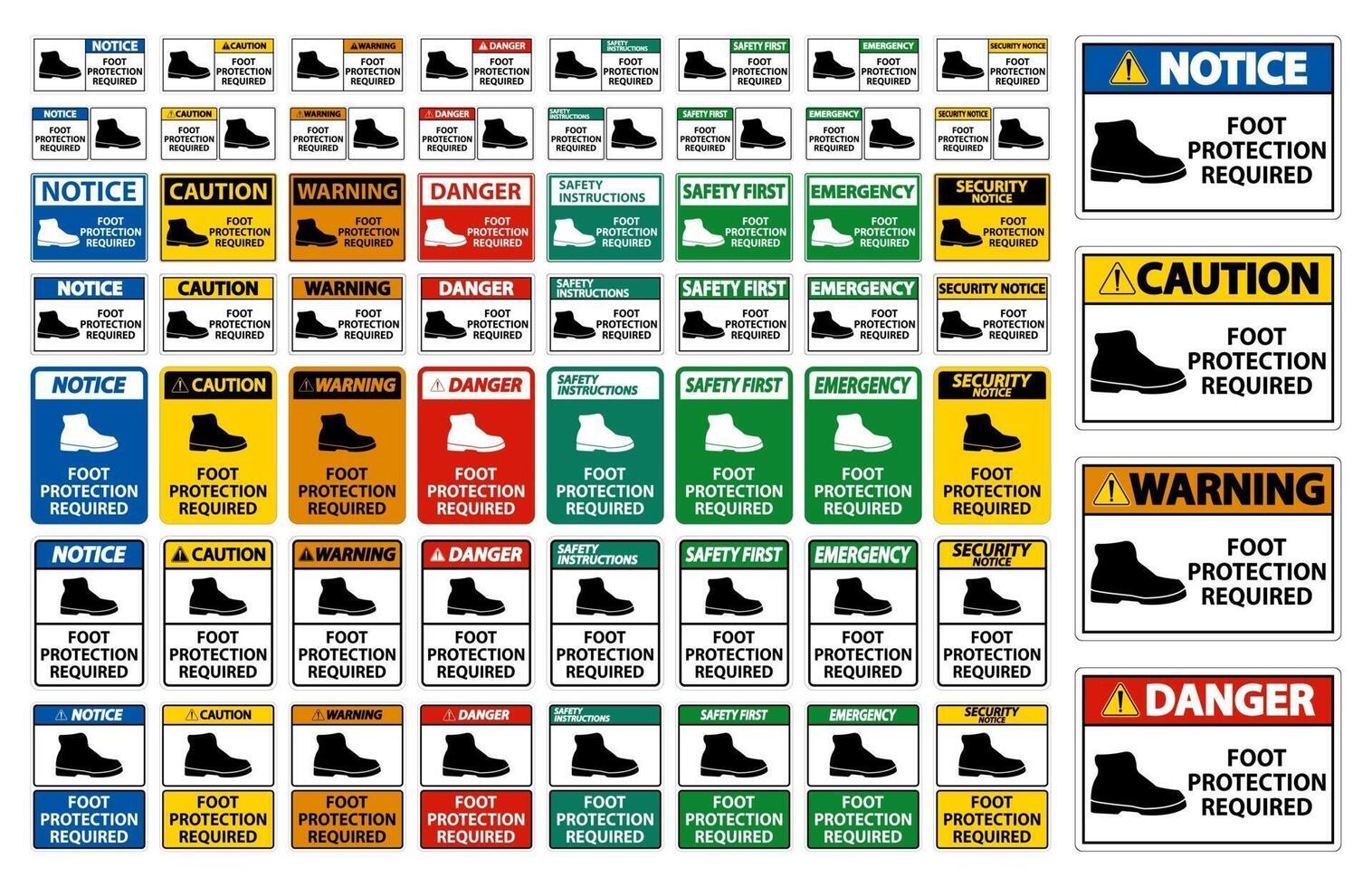 Fußschutz erforderlich Wandsymbolschild auf transparentem Hintergrund isolieren, Vektorillustration vektor