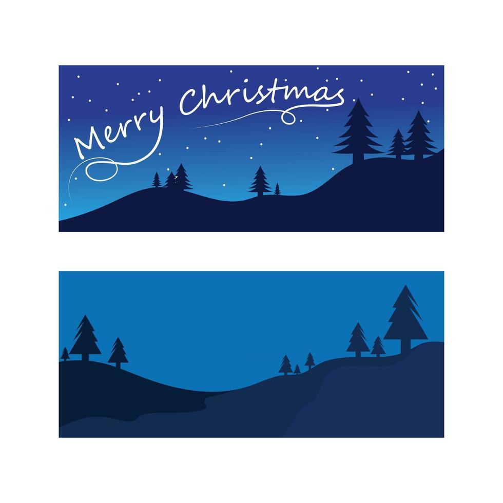 Frohe Weihnachten Hintergrund Illustration Nacht Symbol Baum Vektor-Illustration und Logo-Design vektor