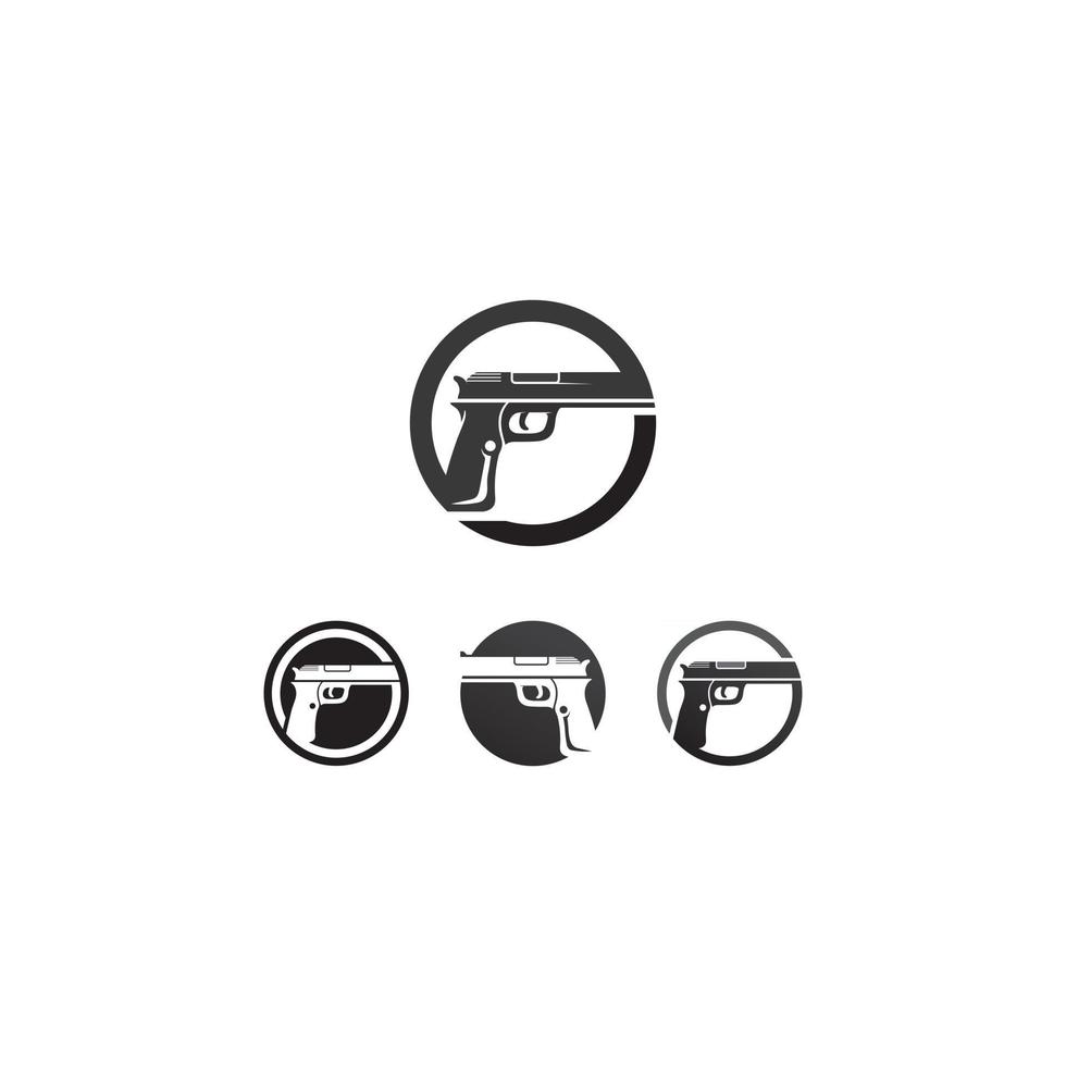 pistol logotyp och armé soldat prickskytt sköt vektor design illustration militär skott revolver