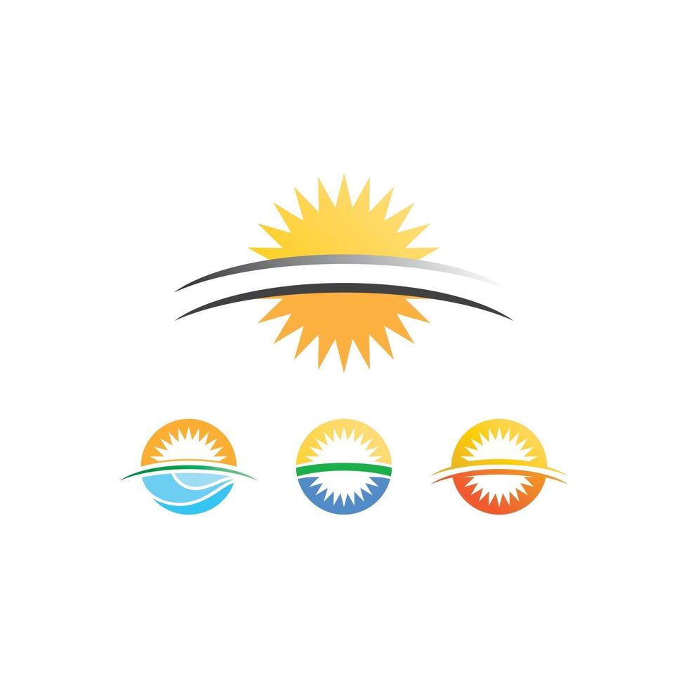 Sonne Vektor Illustration Symbol Sonnenaufgang Landschaft und Outdoor Logo Business