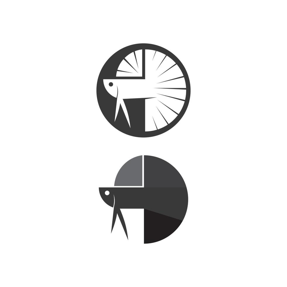 fisk djur vattenlevande logo beta fisk design vektor och illustration