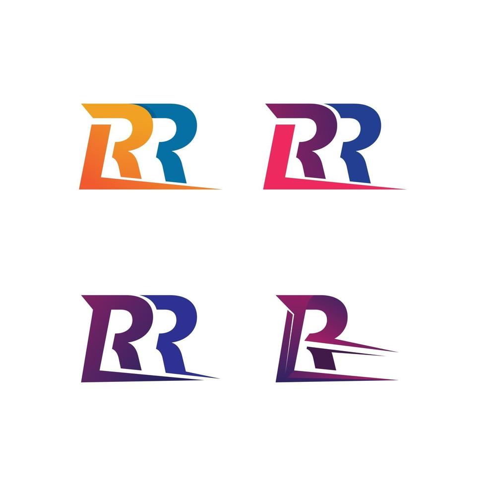 r Buchstabe rr Schriftart Pfeil Vektor Illustration Symbol Logo Design für Unternehmen