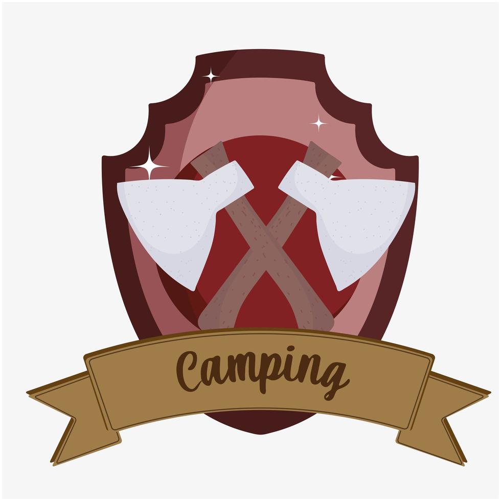 Camping Achsen Etikett vektor