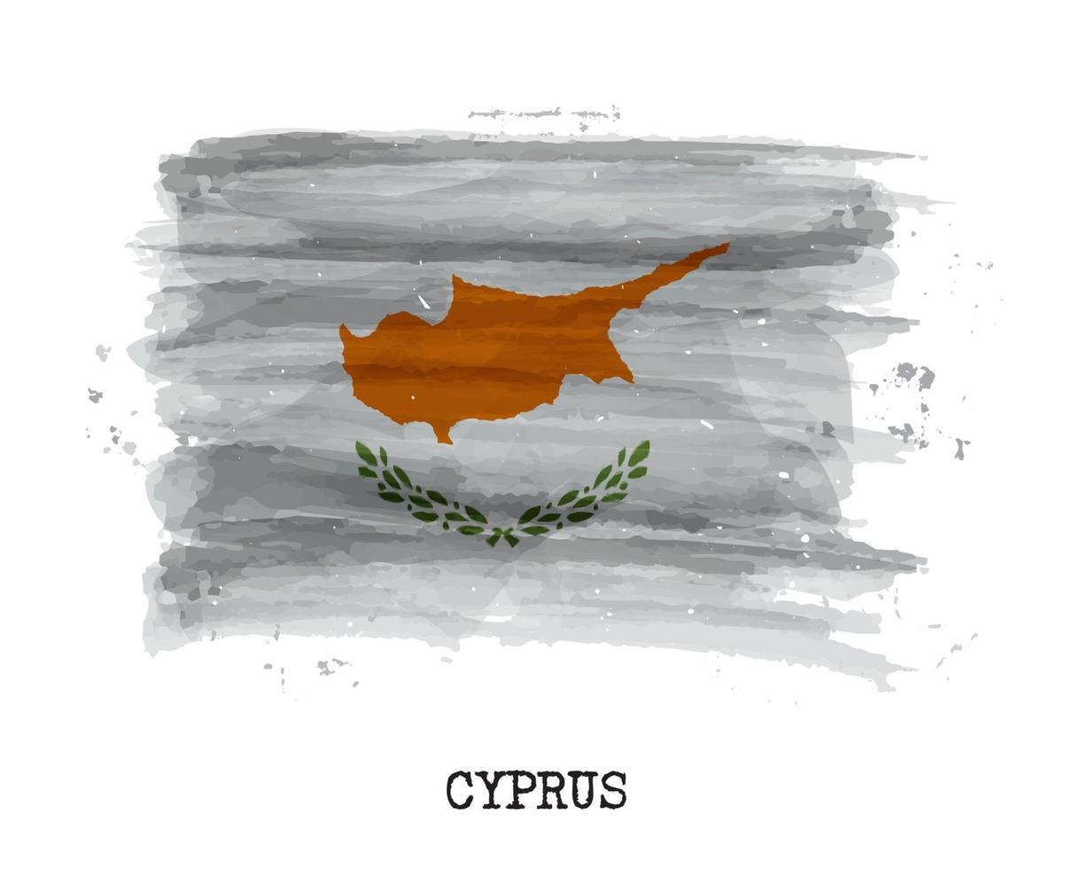 akvarellmålning flagga Cypern. vektor .
