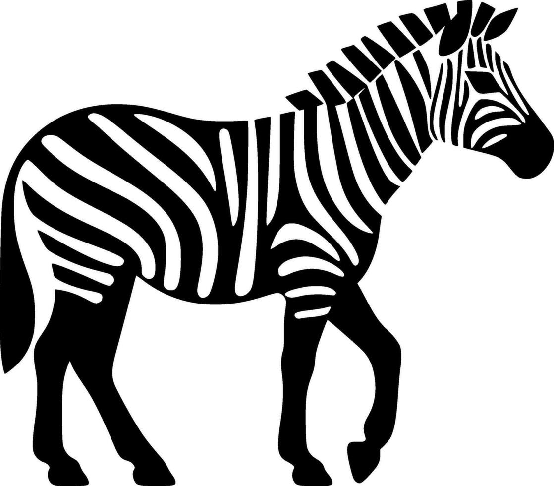 zebra, minimalistisk och enkel silhuett - vektor illustration