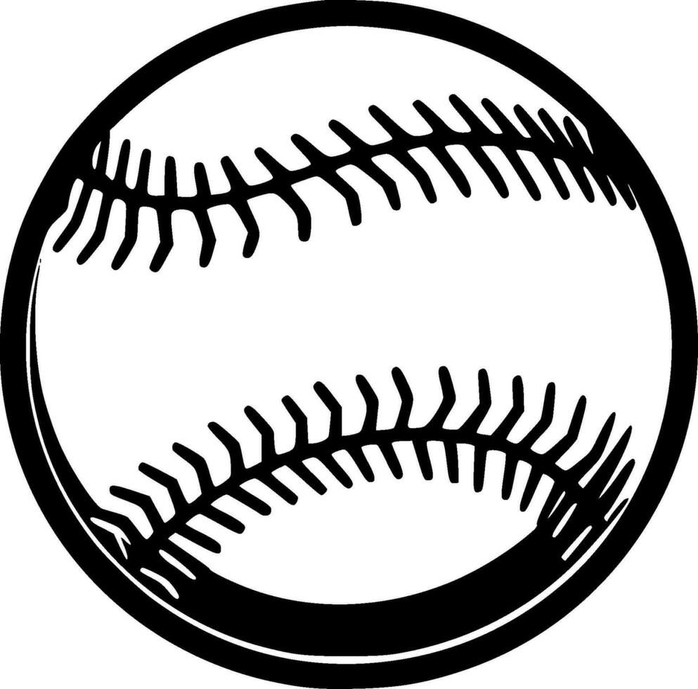 Baseball - - schwarz und Weiß isoliert Symbol - - Vektor Illustration