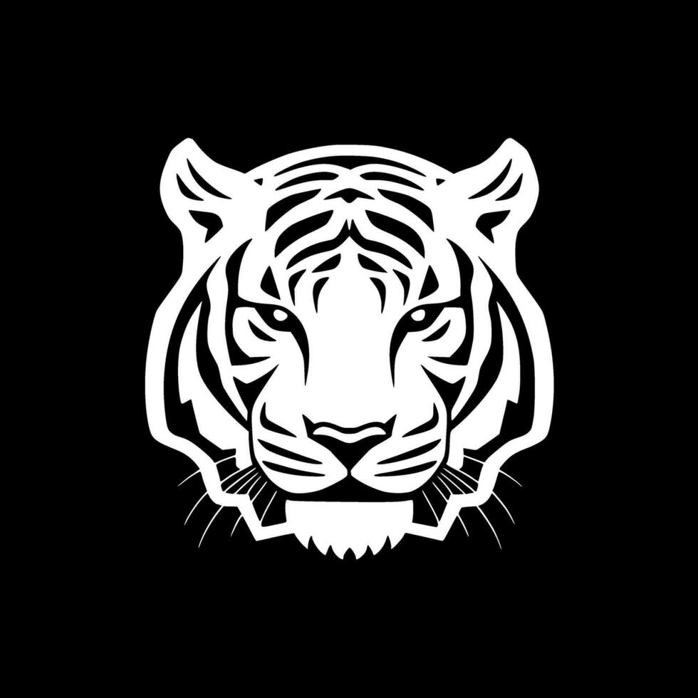 Tiger - - schwarz und Weiß isoliert Symbol - - Vektor Illustration