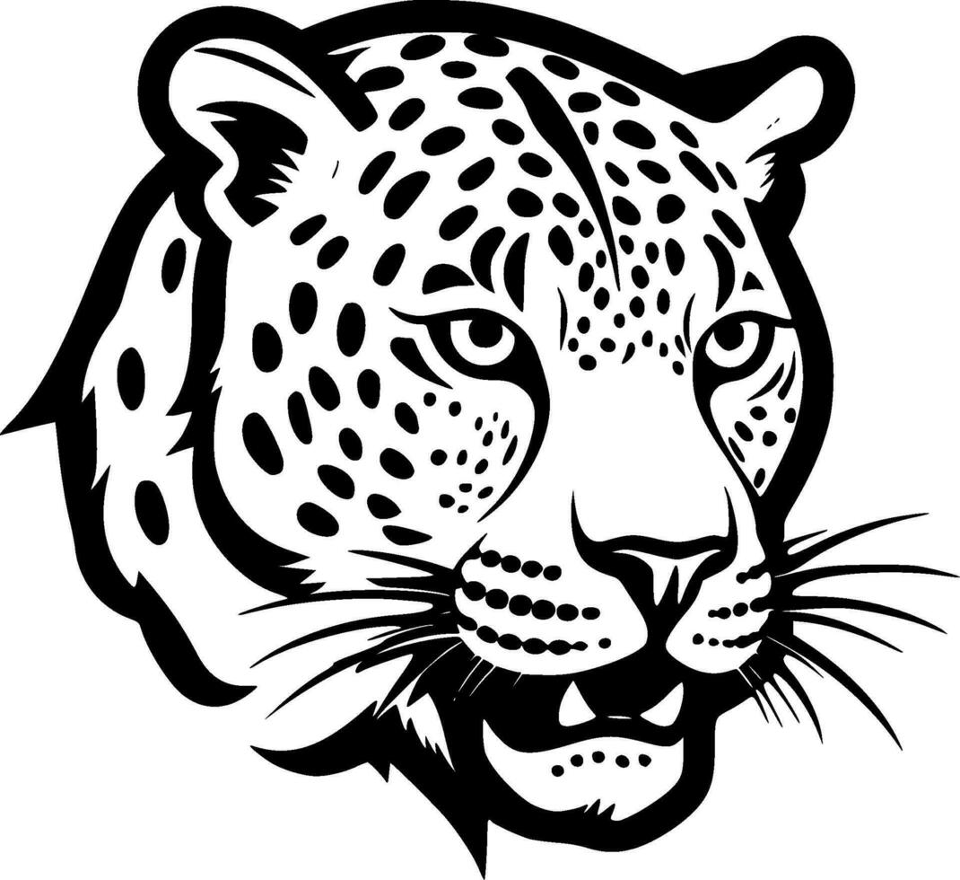 leopard, minimalistisk och enkel silhuett - vektor illustration